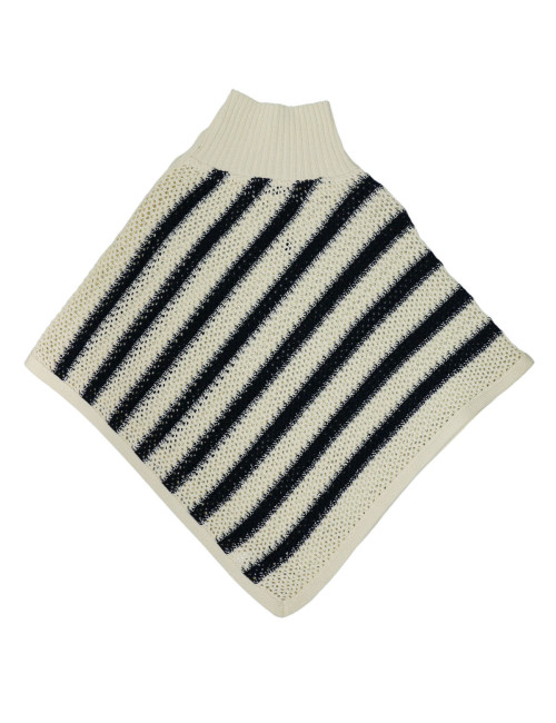 Débardeur et poncho CHRISTIAN DIOR rayés blanc bleu