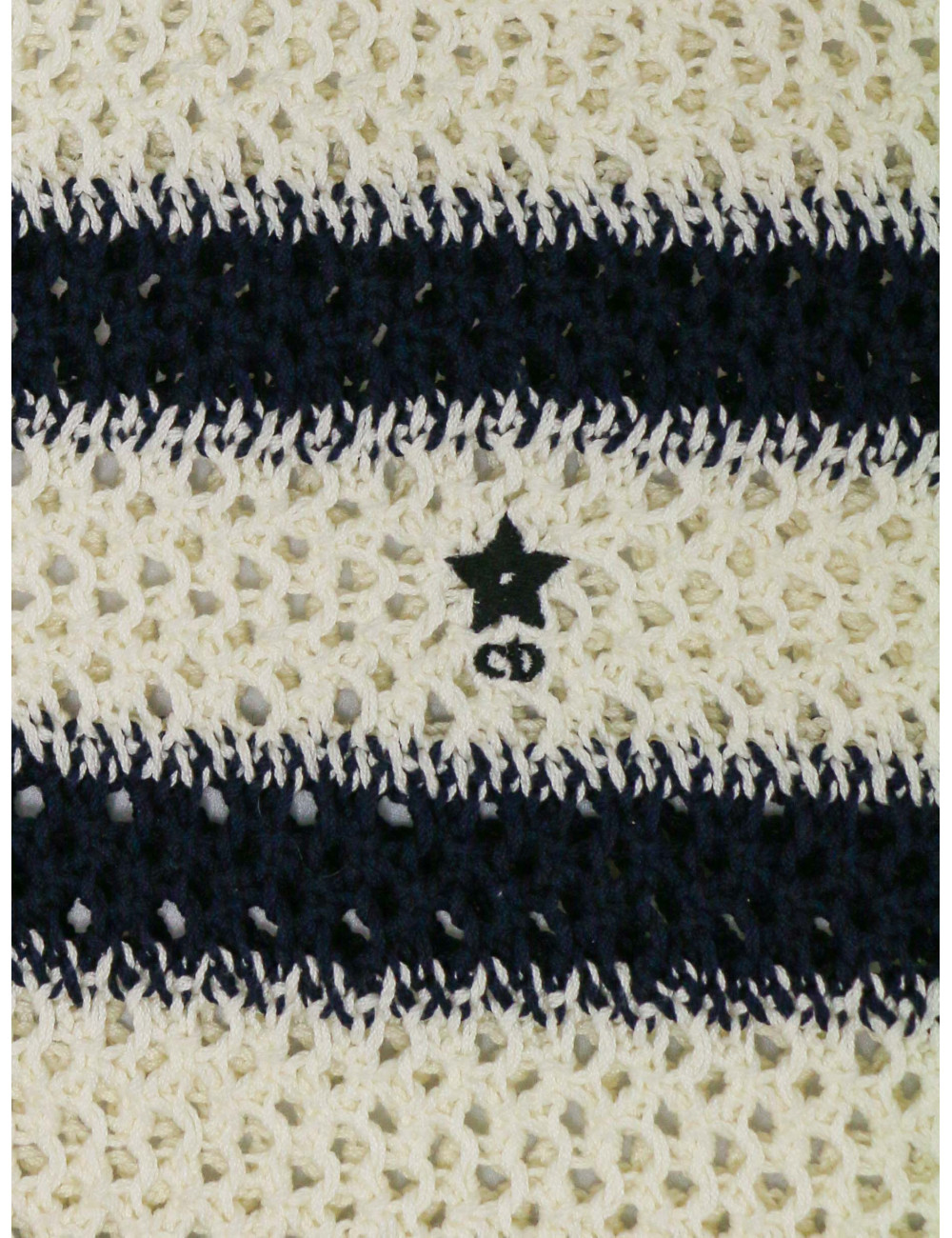 Débardeur et poncho CHRISTIAN DIOR rayés blanc bleu