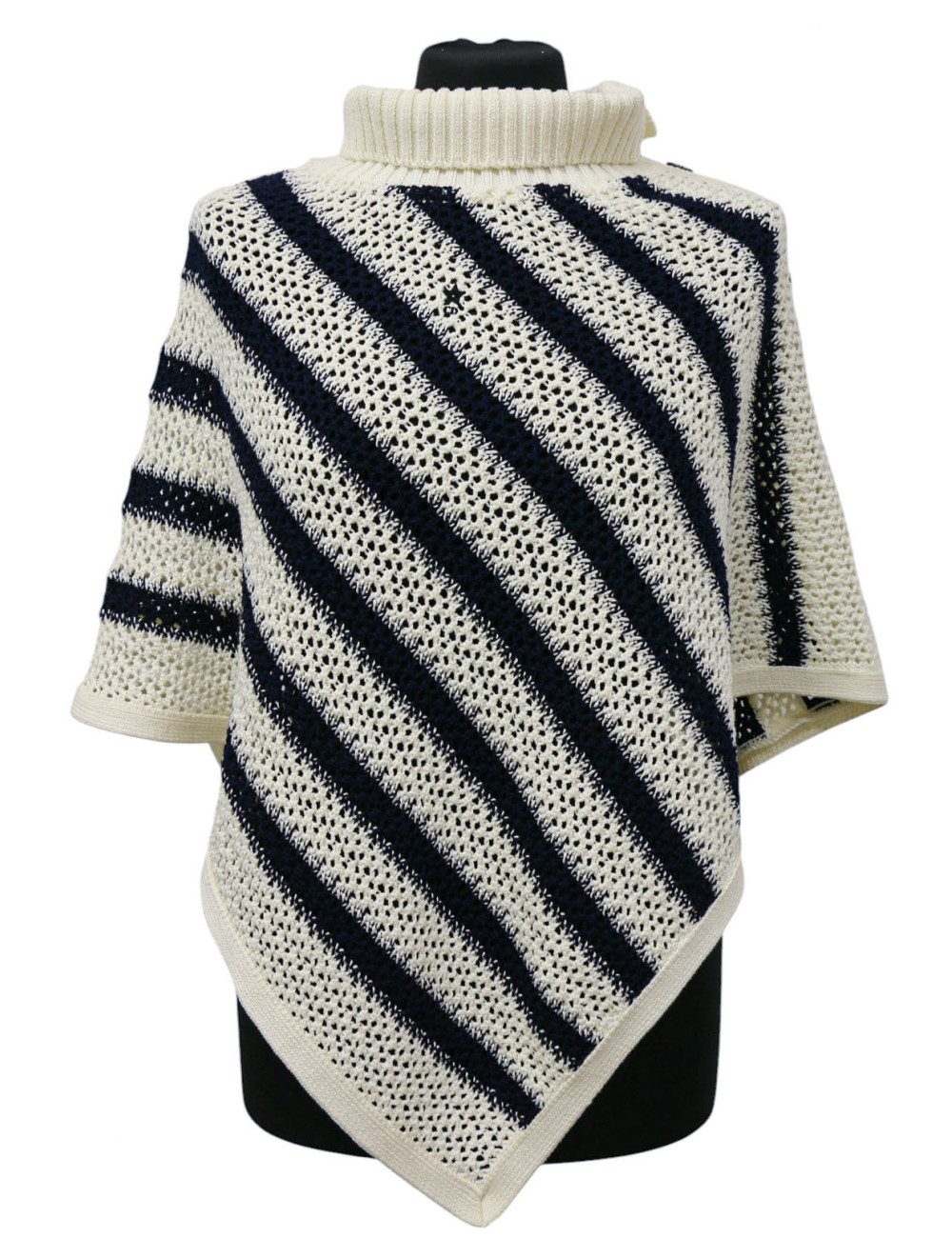 Débardeur et poncho CHRISTIAN DIOR rayés blanc bleu