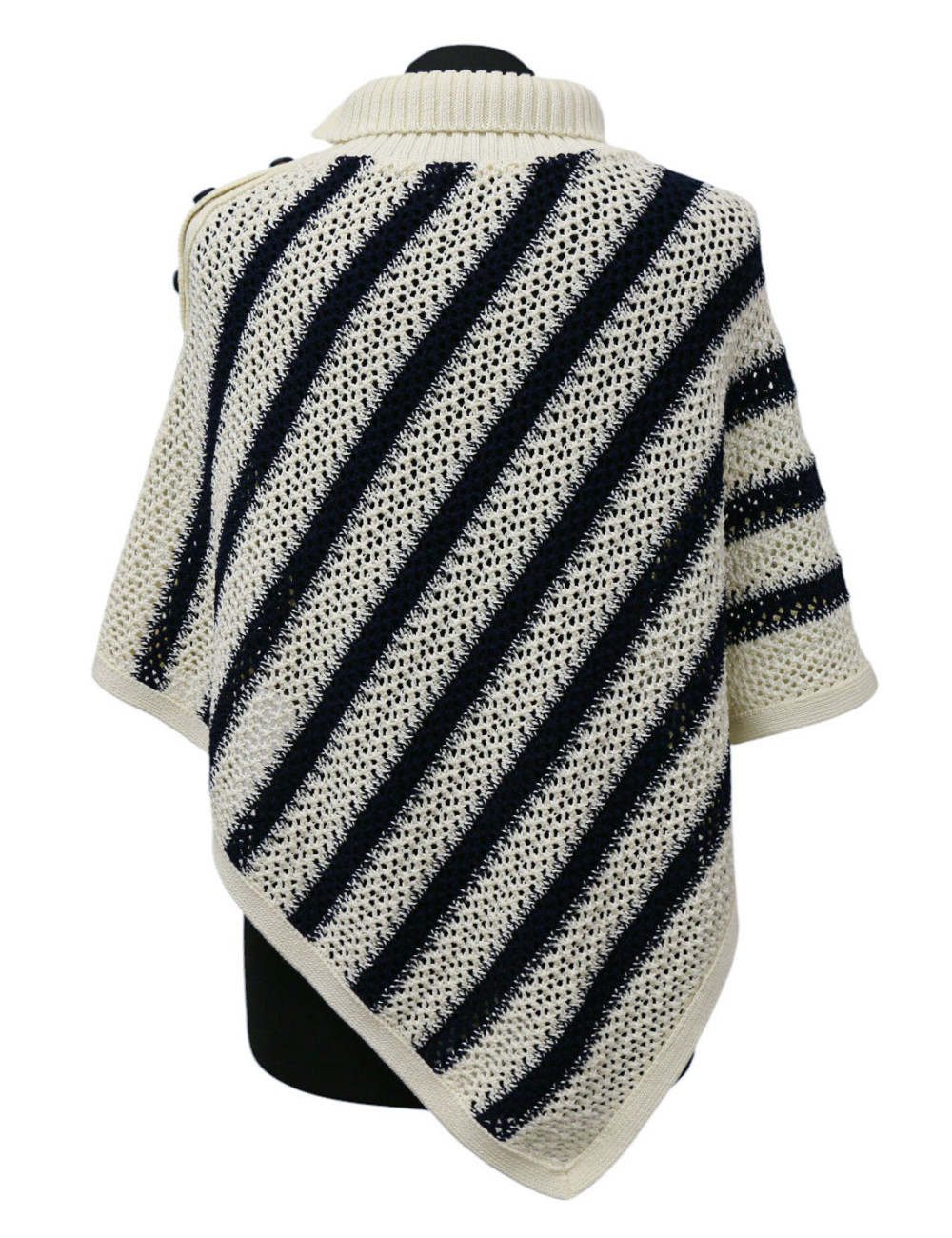 Débardeur et poncho CHRISTIAN DIOR rayés blanc bleu