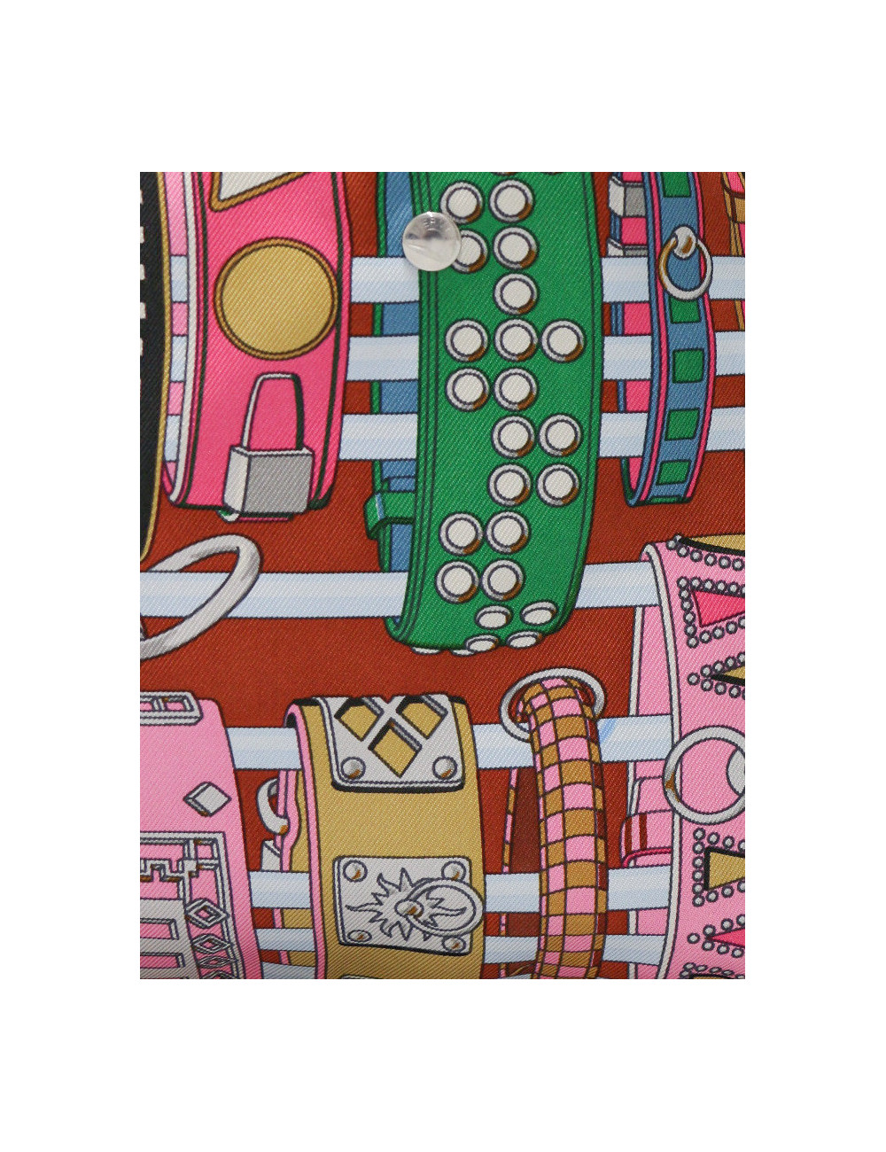 Trousse HERMES Fourbi 25 soie et cuir Berenia