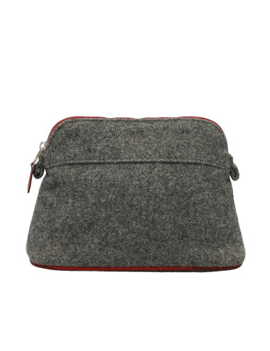 Trousse Bolide HERMES feutre de laine grise
