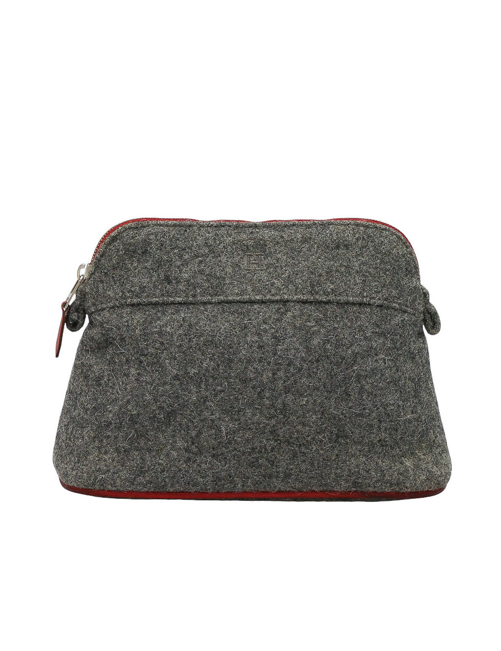 Pochette HERMES laine bouillie grise
