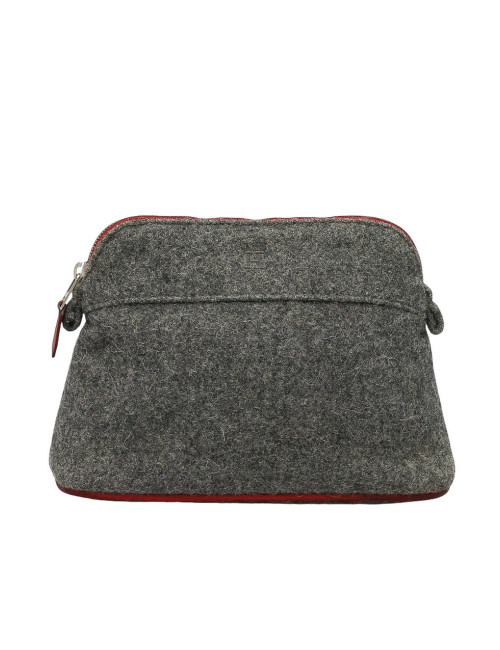 Trousse Bolide HERMES feutre de laine grise