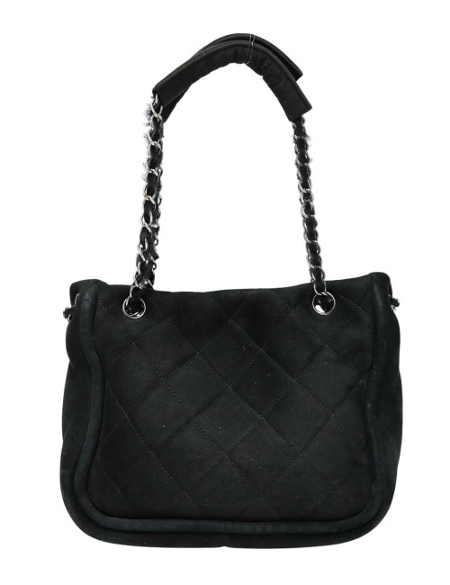 Sac CHANEL peau retournée noir