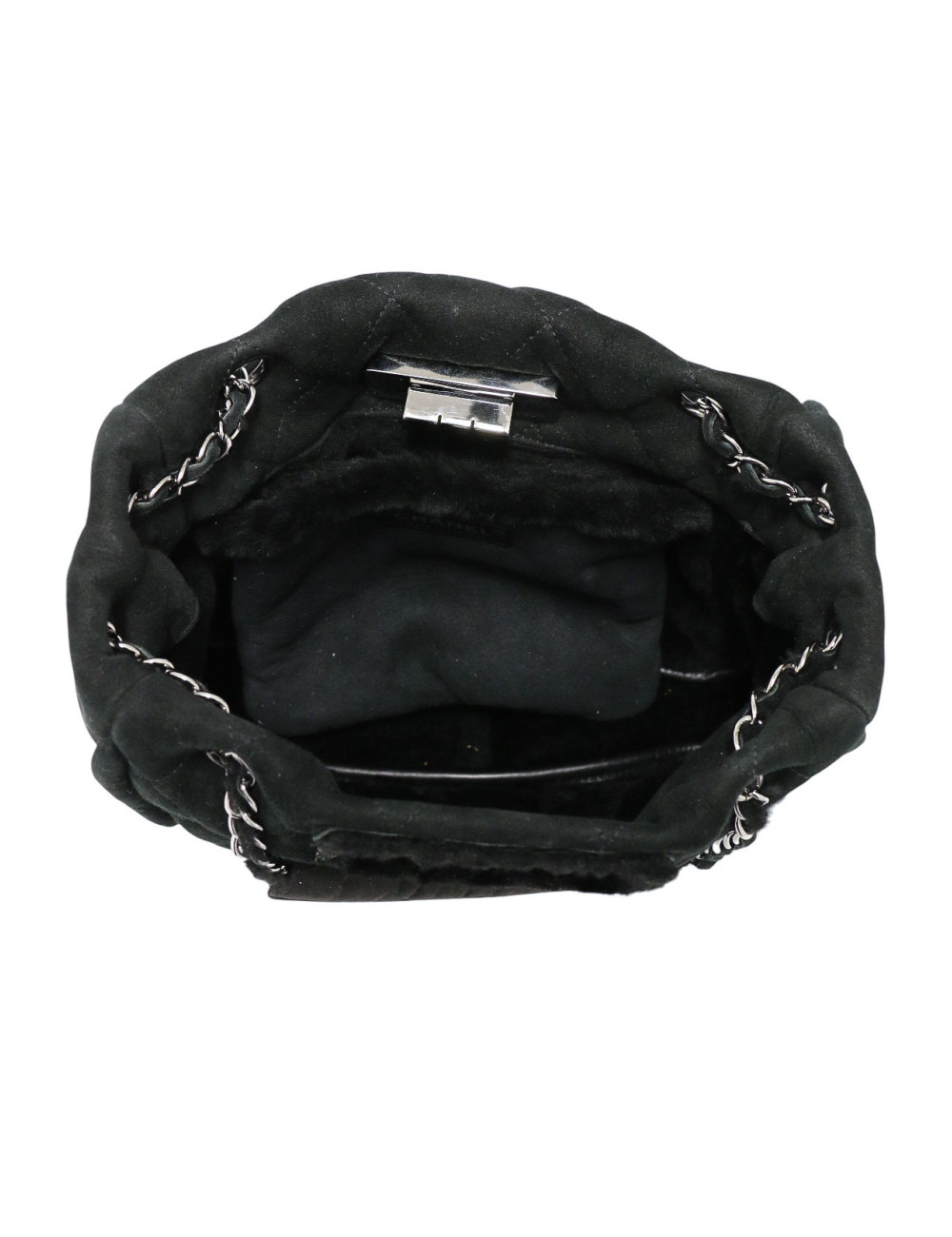 Sac CHANEL peau retournée noir