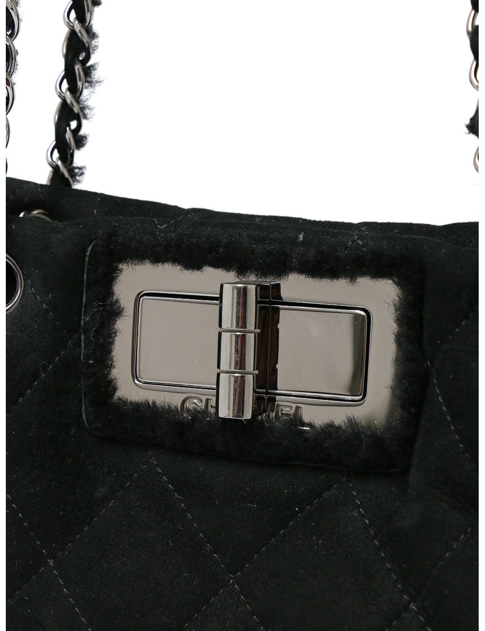 Sac CHANEL peau retournée noir