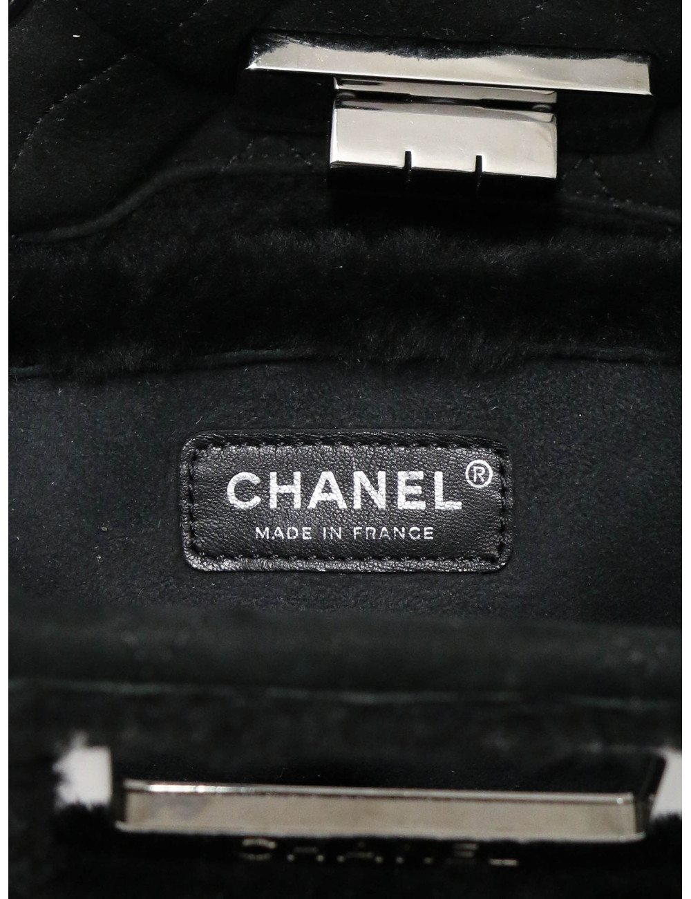 Sac CHANEL peau retournée noir
