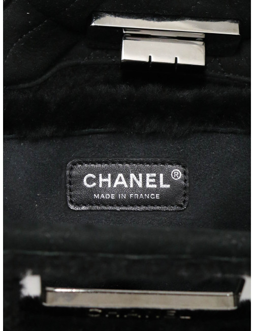 Sac CHANEL peau retournée noir