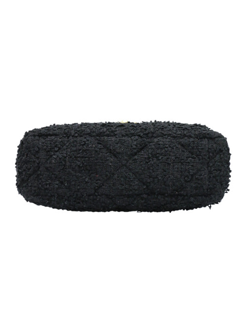 Grand sac 19 CHANEL tweed noir