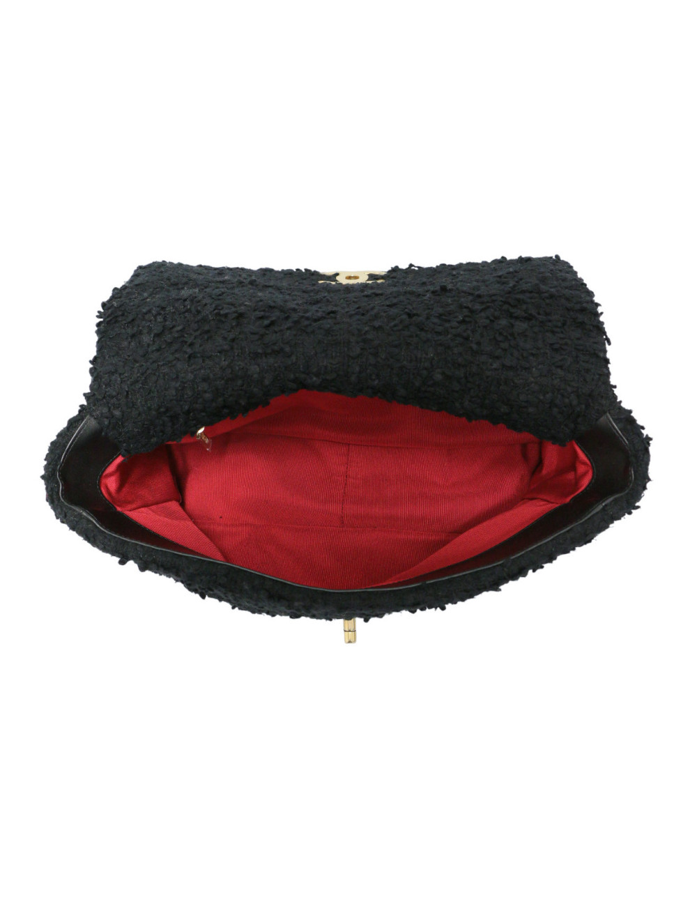 Grand sac 19 CHANEL tweed noir