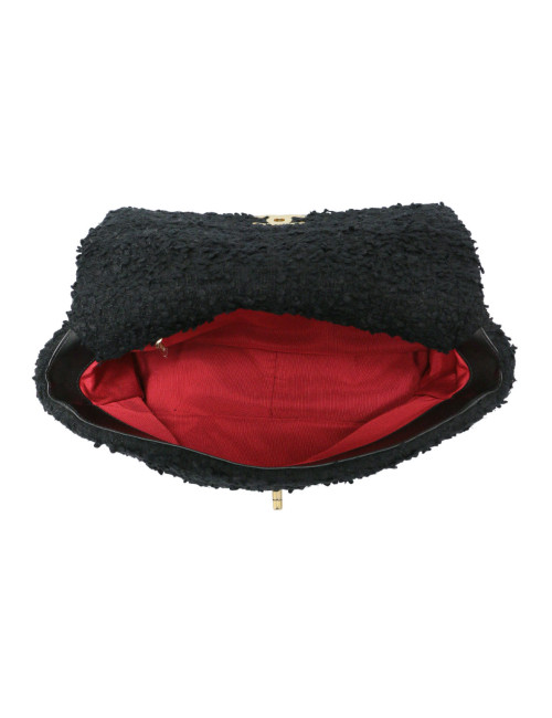 Grand sac 19 CHANEL tweed noir