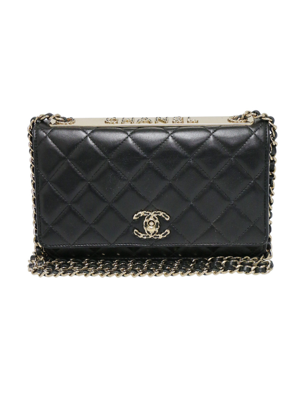 Wallet on chain Chanel noir : occasion certifiée authentique