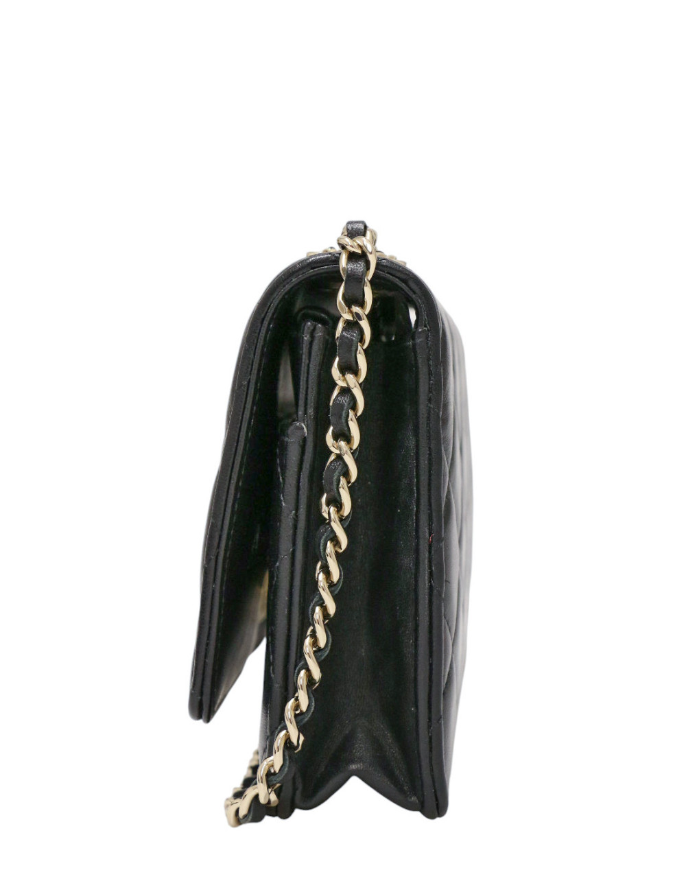 Wallet on chain Chanel noir : occasion certifiée authentique