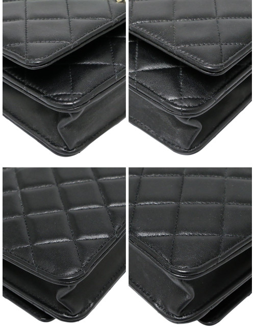 Wallet on chain Chanel noir : occasion certifiée authentique