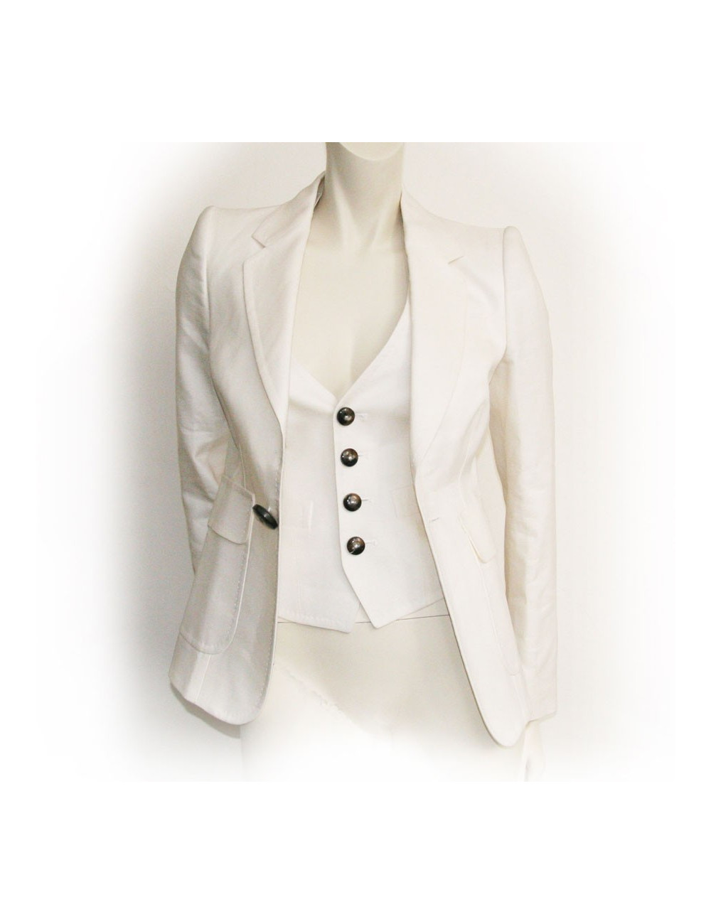 Plastron DISQUERED2 blanc cassé T40 ital