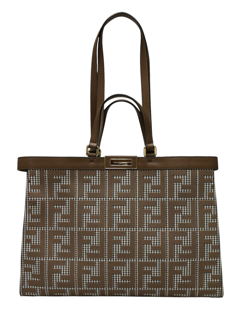 Cabas peekaboo FENDI pied de poule