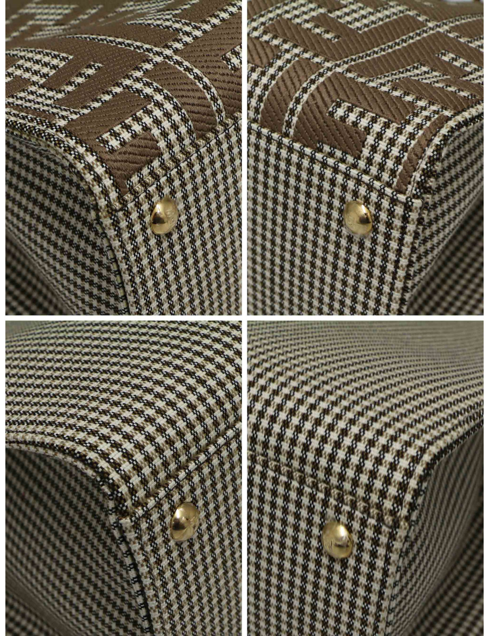 Cabas peekaboo FENDI pied de poule