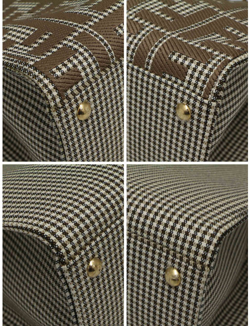 Cabas peekaboo FENDI pied de poule