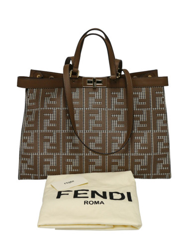 Cabas peekaboo FENDI pied de poule 2