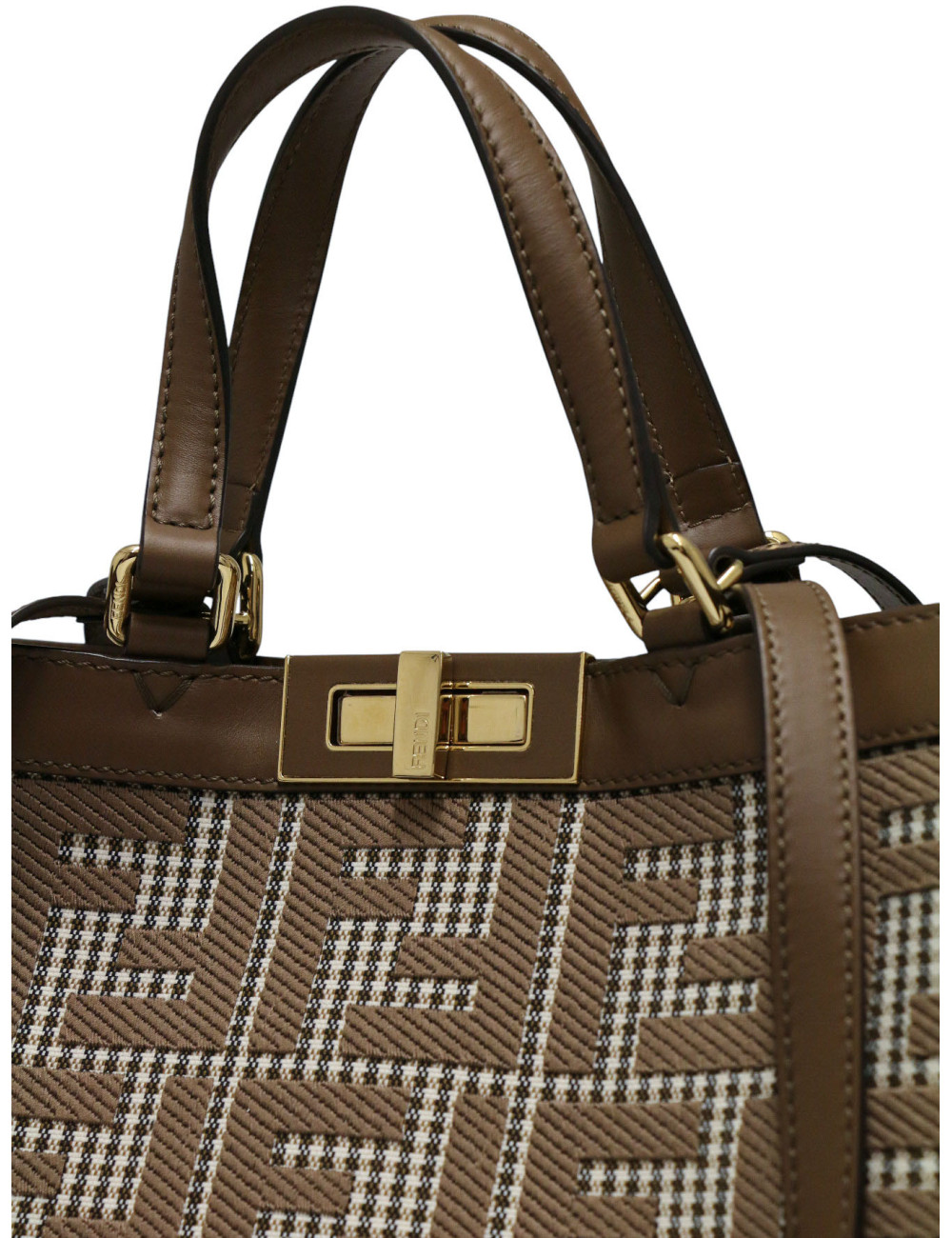 Cabas peekaboo FENDI pied de poule