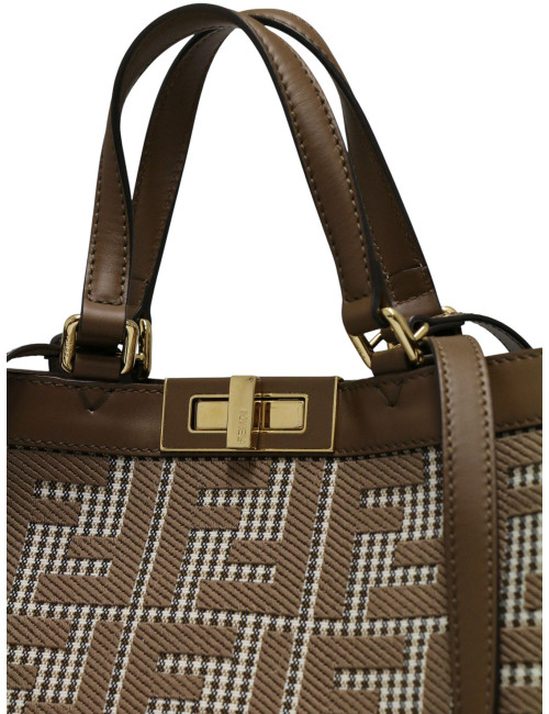 Cabas peekaboo FENDI pied de poule