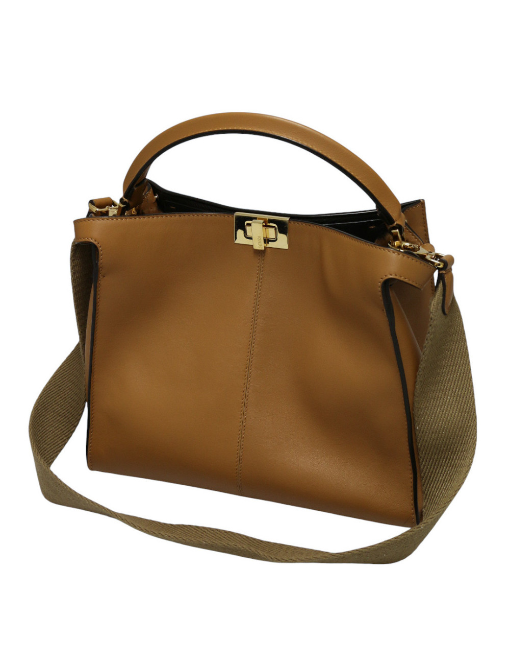 Sac Peekaboo FENDI gold intérieur FF mouton