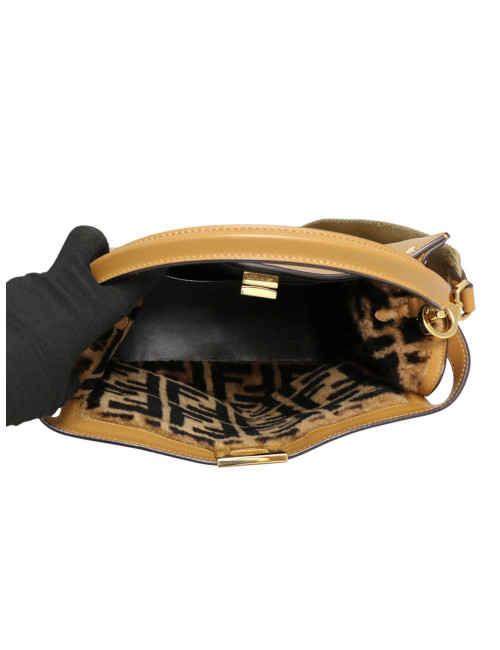 Sac Peekaboo FENDI gold intérieur FF mouton