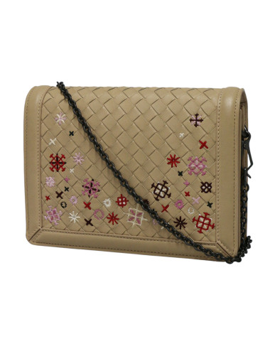 Mini sac Bottega Veneta tressé beige