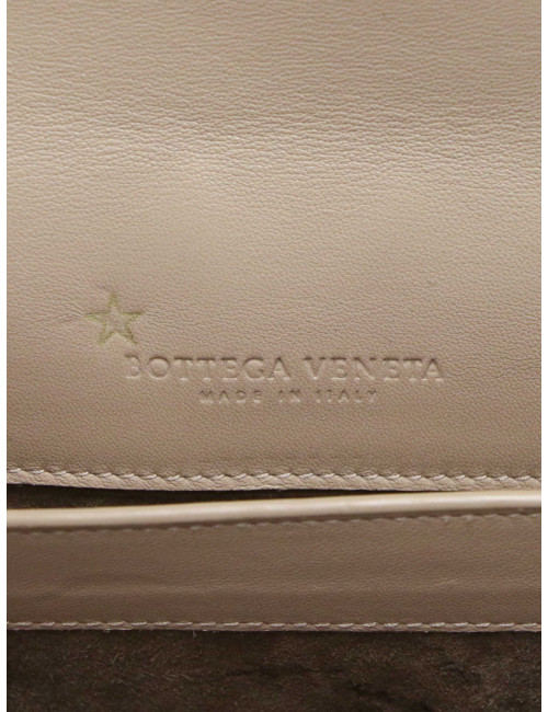 Mini sac Bottega Veneta tressé beige