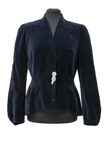 Veste T42 THIERRY MUGLER velours broche strass