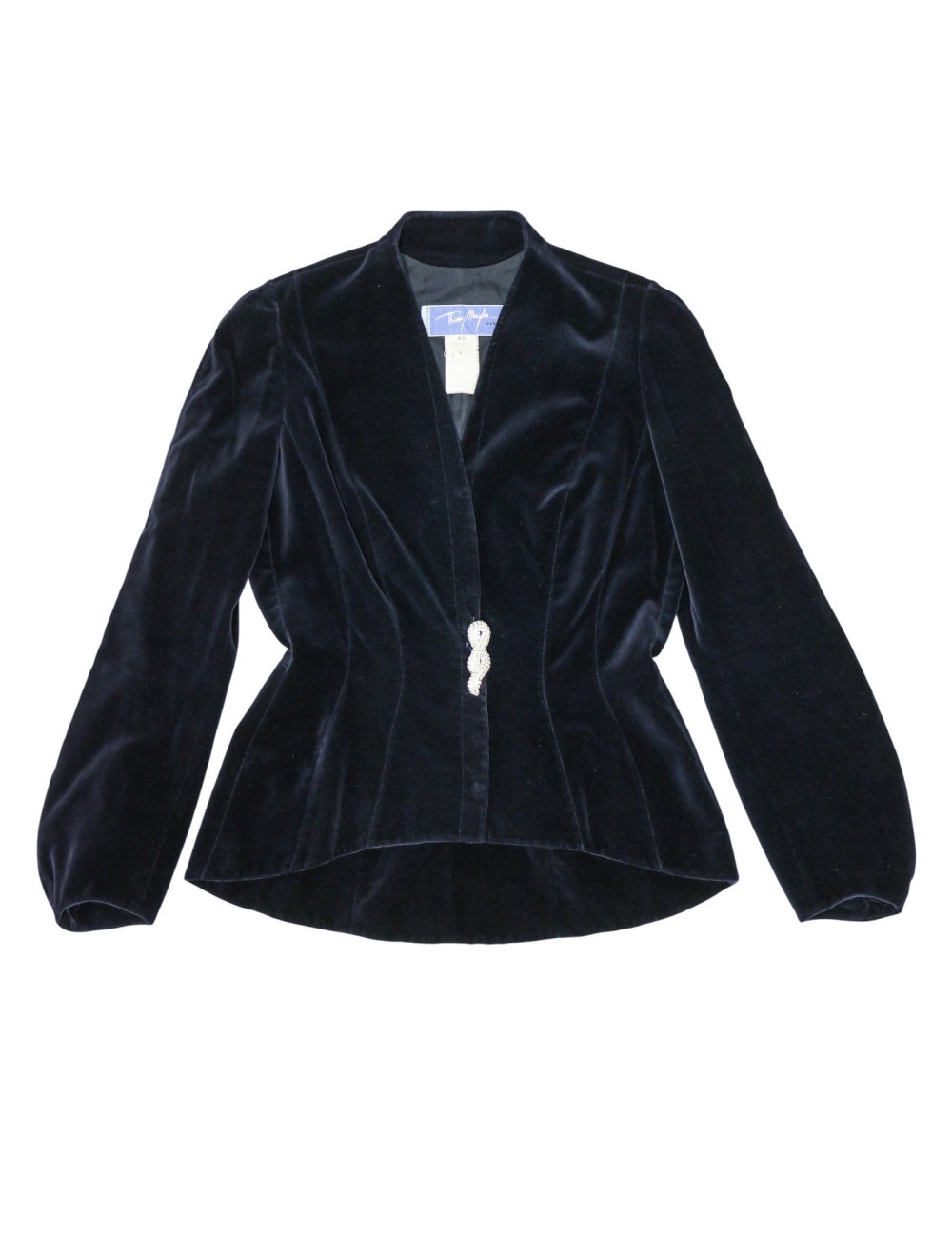 Veste T42 THIERRY MUGLER velours broche strass