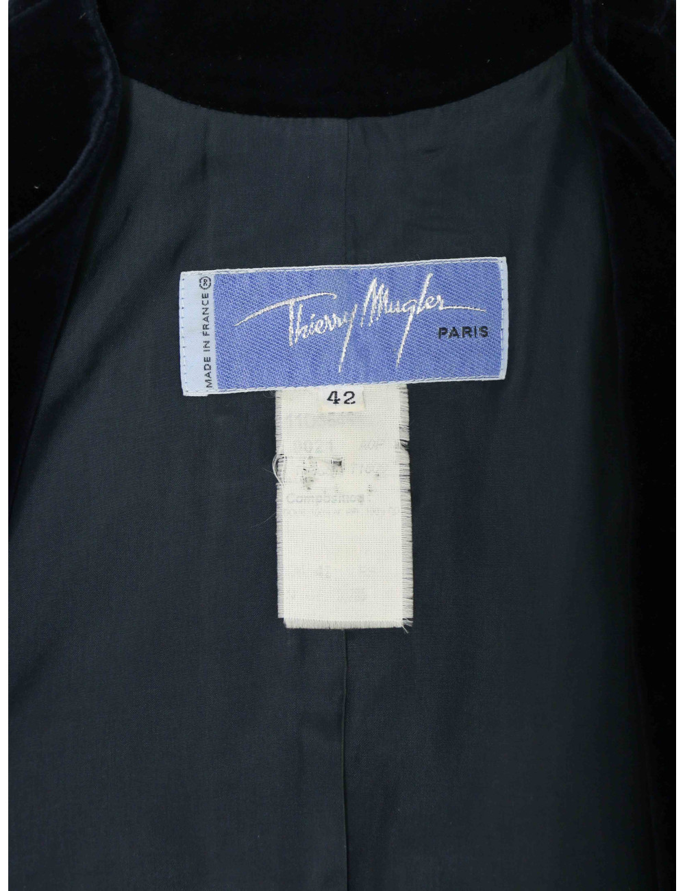 Veste T42 THIERRY MUGLER velours broche strass