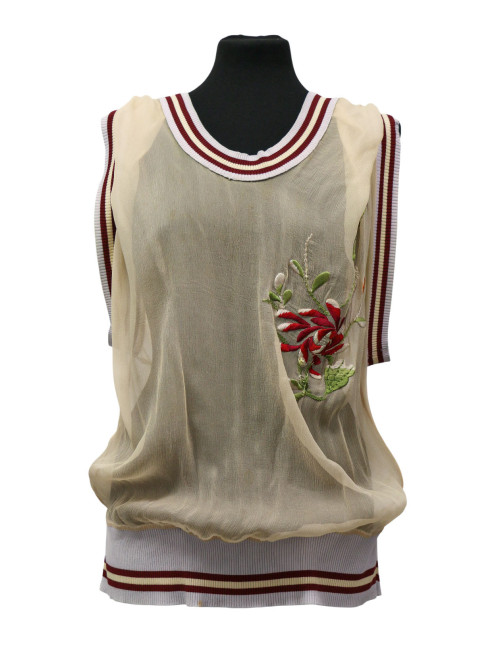 Haut Jean Paul Gaultier en soie beige : occasion certifiée authentique