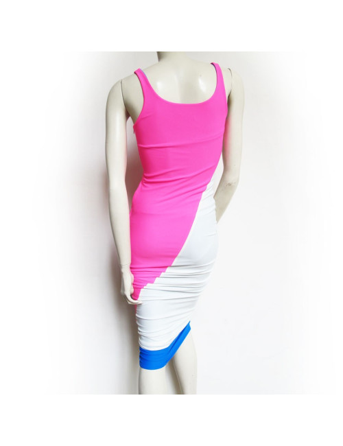 Robe coupe droite stretch FAUSTO PUGLISI tricolore