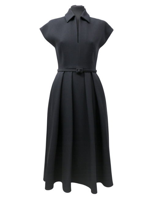 Robe CHRISTIAN DIOR longue T38 laine noire