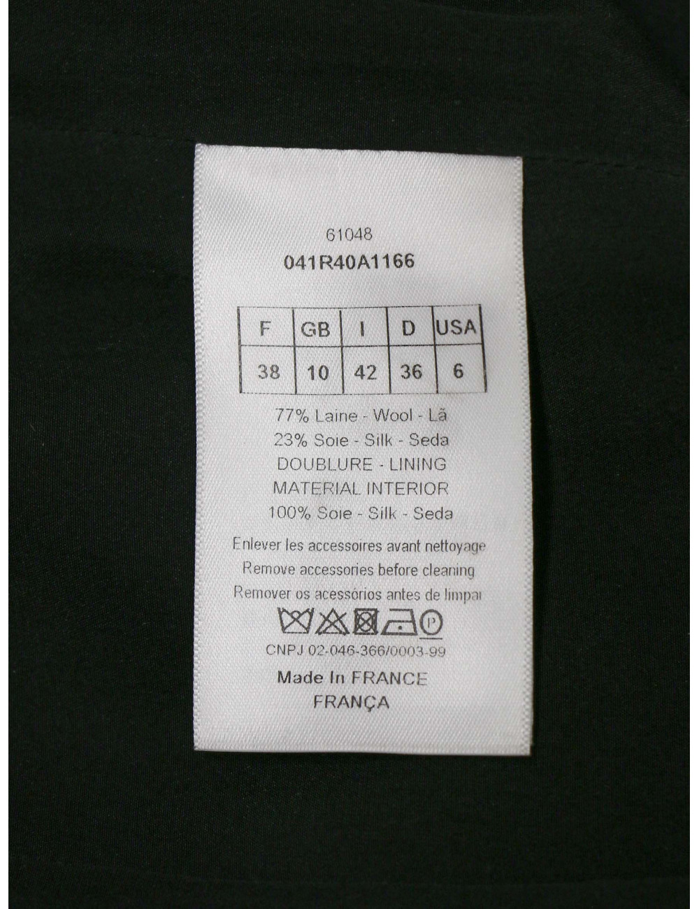 Robe Christian Dior longue T36 laine noire : certifiée authentique