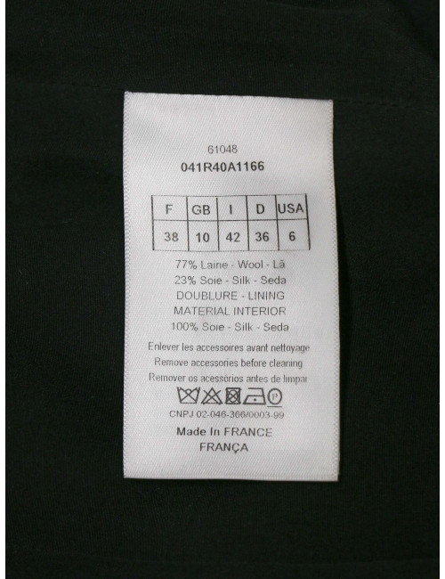 Robe Christian Dior longue T36 laine noire : certifiée authentique