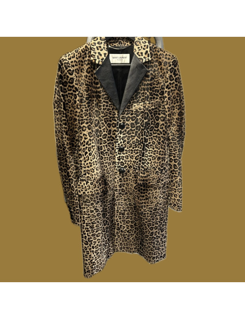 Longue veste SAINT LAURENT chèvre imprimé jaguar