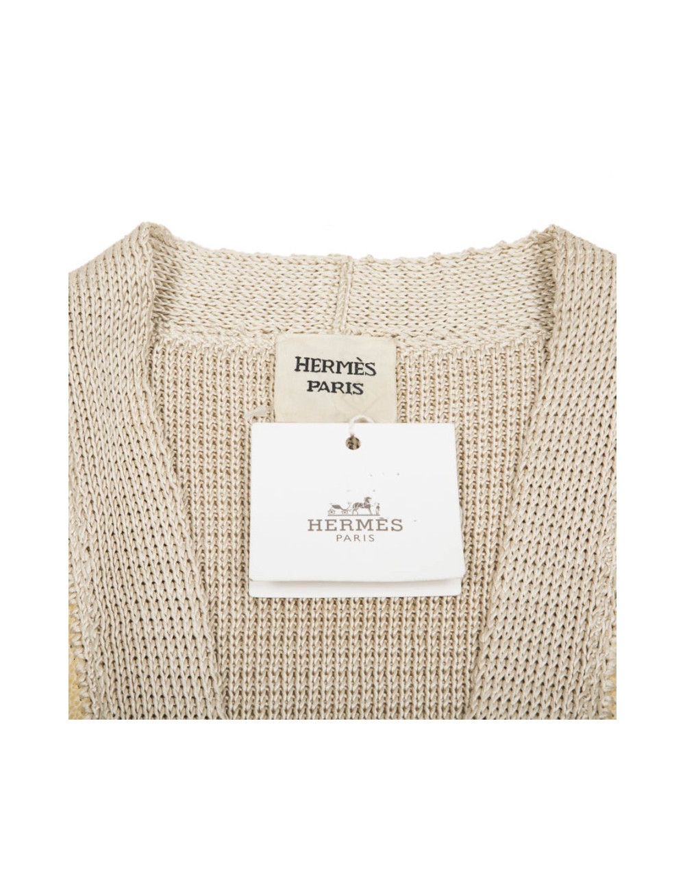 Veste cardigan HERMES T 36 galuchat coquille d'oeuf