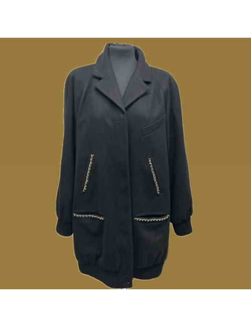 Long blouson CHANEL T46 ornée de chaines