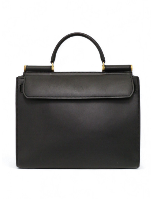 Sac Sicily DOLCE & GABBANA GM cuir box noir bandoulière