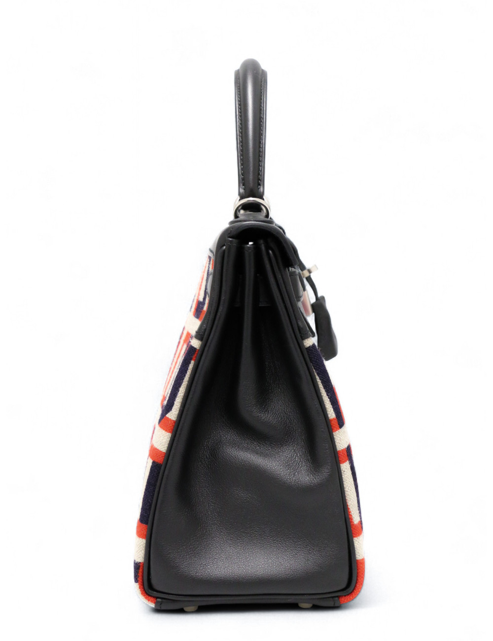 Kelly 28 toile de camp Hermès lettre au carré