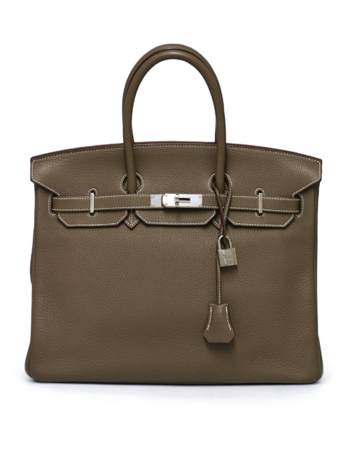 Birkin 35 HERMES Taurillon Clémence Taupe