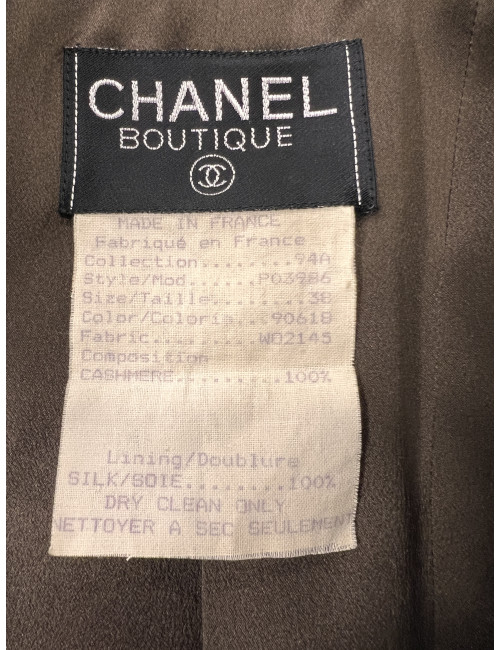 vintage Chanel robe manteau cachemire vert : occasion certifiée