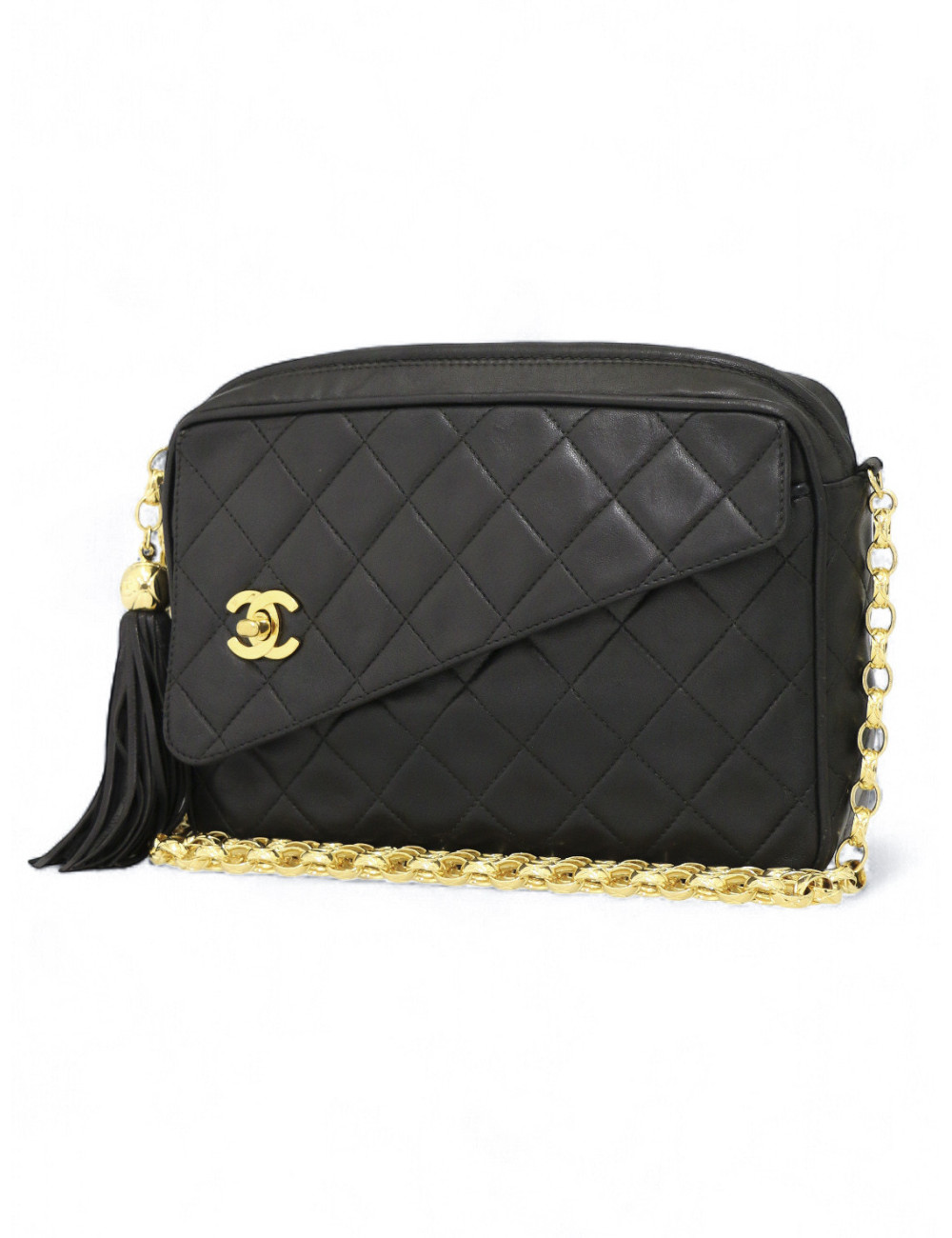 Sac Caméra Chanel vintage cuir d'agneau