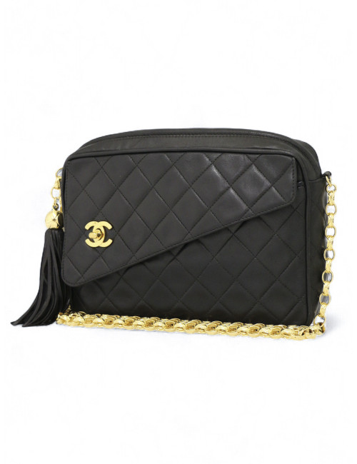 Sac Caméra Chanel vintage cuir d'agneau