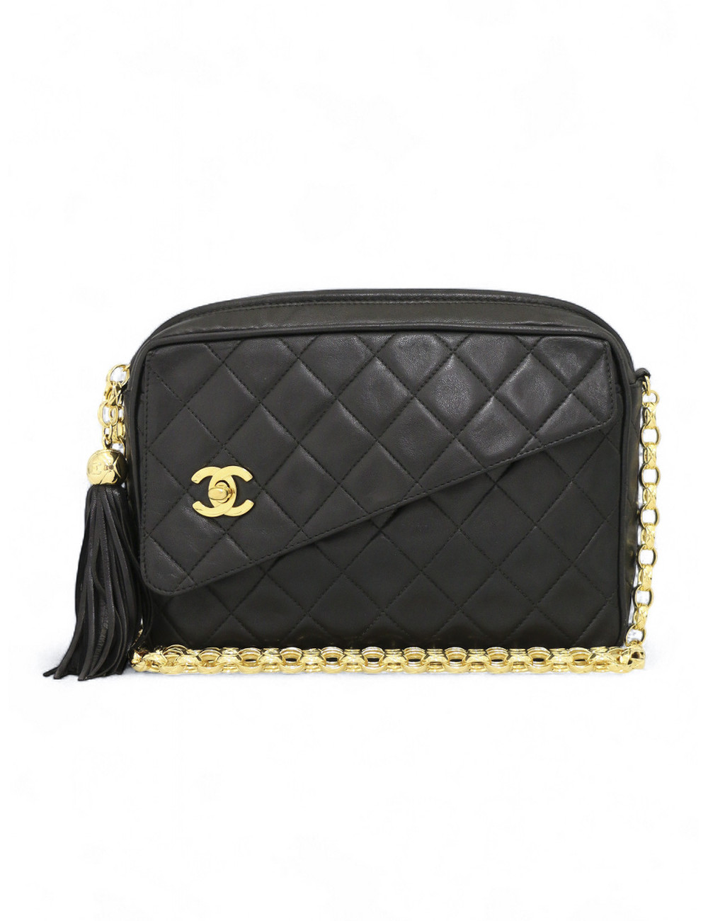 Sac Caméra vintage CHANEL cuir d'agneau