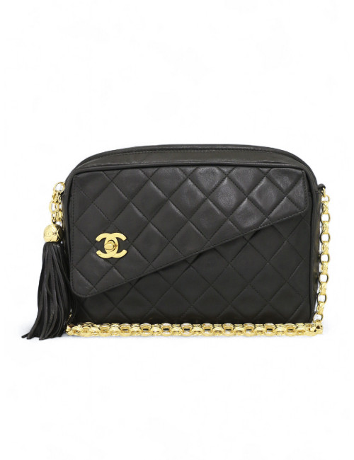 Sac Caméra Chanel vintage cuir d'agneau