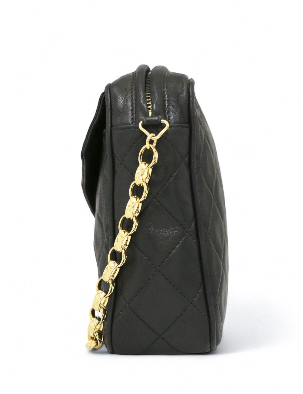 Sac Caméra vintage CHANEL cuir d'agneau